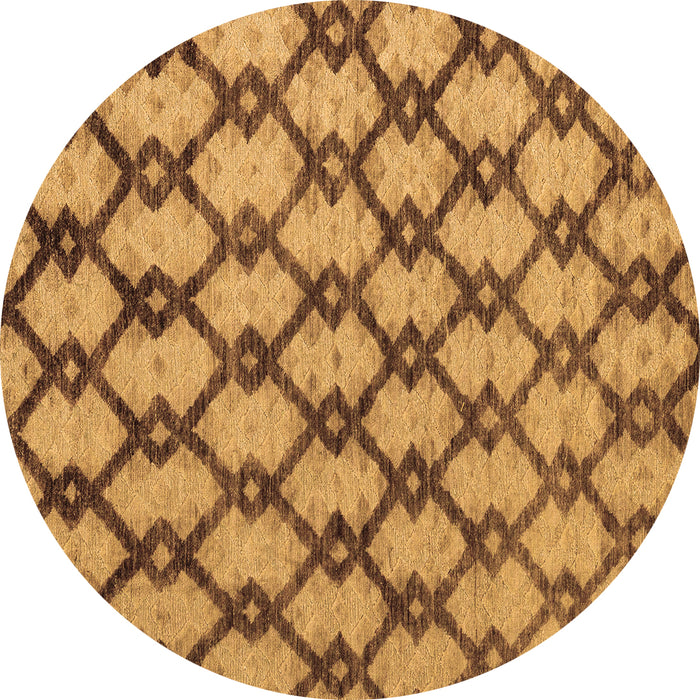 Round Abstract Brown Modern Rug, abs5272brn