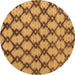 Round Abstract Brown Modern Rug, abs5272brn