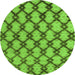 Round Abstract Green Modern Rug, abs5272grn