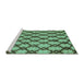 Sideview of Machine Washable Abstract Turquoise Modern Area Rugs, wshabs5272turq