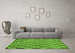 Machine Washable Abstract Green Modern Area Rugs in a Living Room,, wshabs5272grn