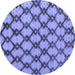 Round Machine Washable Abstract Blue Modern Rug, wshabs5272blu