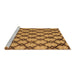 Sideview of Machine Washable Abstract Brown Modern Rug, wshabs5272brn