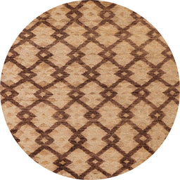Round Abstract Orange Modern Rug, abs5272
