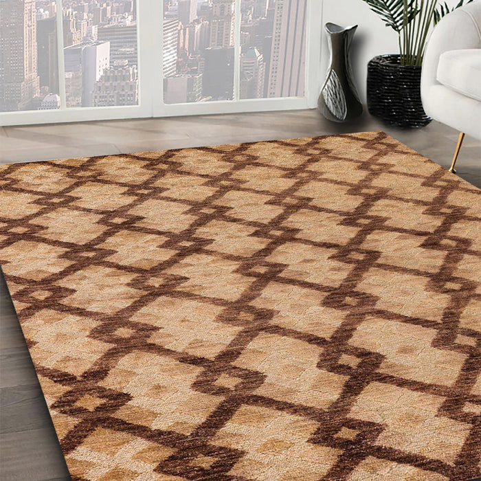 Machine Washable Abstract Orange Rug in a Family Room, wshabs5272