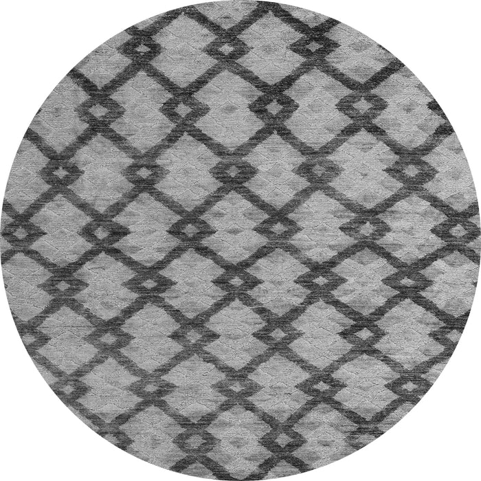 Round Machine Washable Abstract Gray Modern Rug, wshabs5272gry