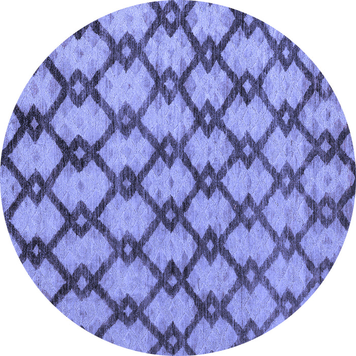 Round Abstract Blue Modern Rug, abs5272blu