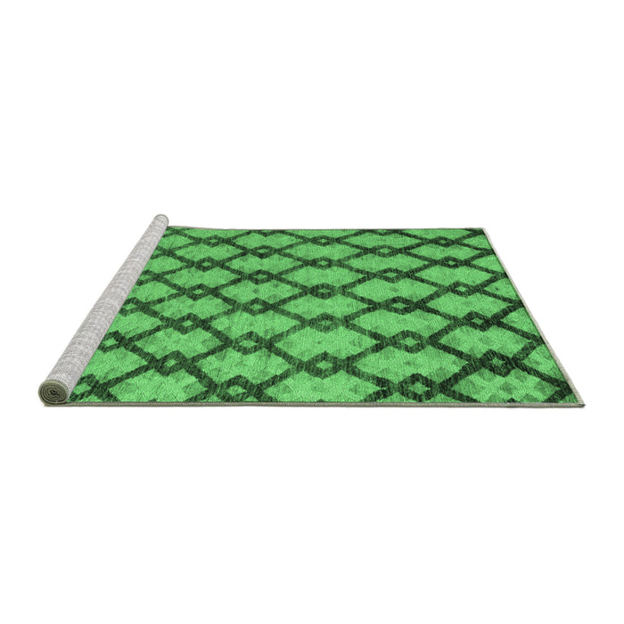 Sideview of Machine Washable Abstract Emerald Green Modern Area Rugs, wshabs5272emgrn