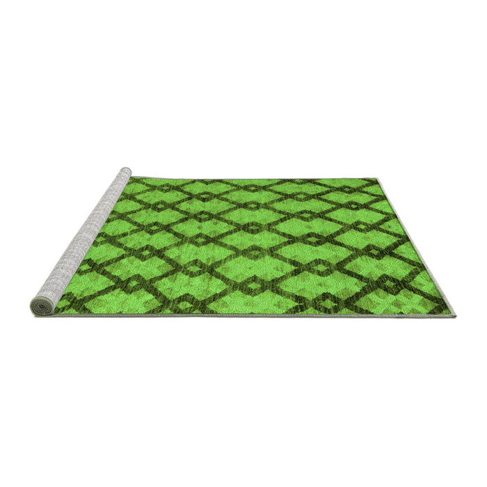 Sideview of Machine Washable Abstract Green Modern Area Rugs, wshabs5272grn