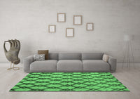 Machine Washable Abstract Emerald Green Modern Rug, wshabs5272emgrn