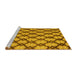 Sideview of Machine Washable Abstract Yellow Modern Rug, wshabs5272yw