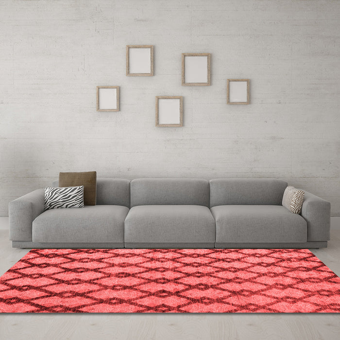 Modern Red Washable Rugs
