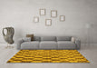 Machine Washable Abstract Yellow Modern Rug in a Living Room, wshabs5272yw