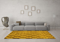 Machine Washable Abstract Yellow Modern Rug, wshabs5272yw