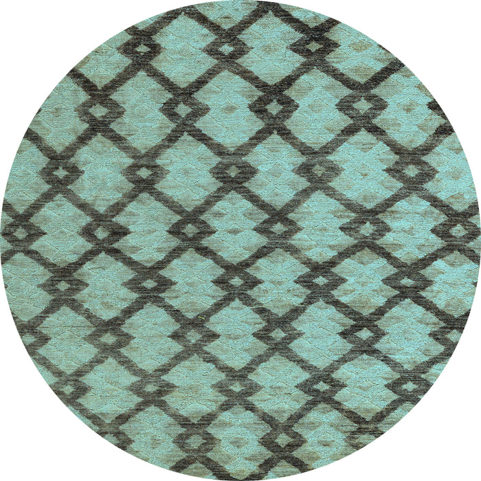 Round Abstract Light Blue Modern Rug, abs5272lblu