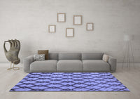 Machine Washable Abstract Blue Modern Rug, wshabs5272blu