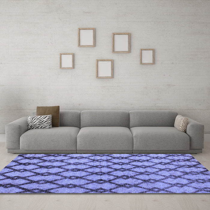 Machine Washable Abstract Blue Modern Rug in a Living Room, wshabs5272blu