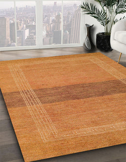 Abstract Orange Red Modern Rug in Family Room, abs5273