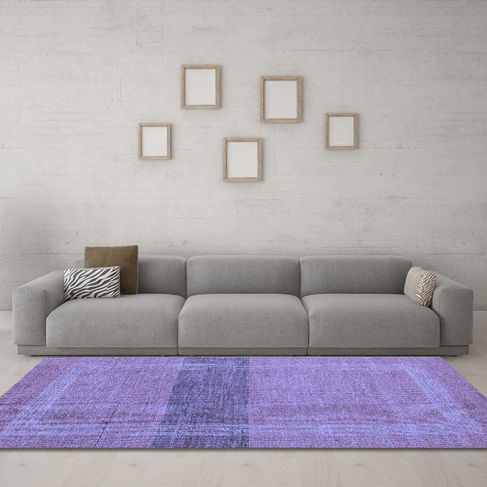 Machine Washable Abstract Blue Modern Rug in a Living Room, wshabs5273blu