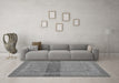 Machine Washable Abstract Gray Modern Rug in a Living Room,, wshabs5273gry