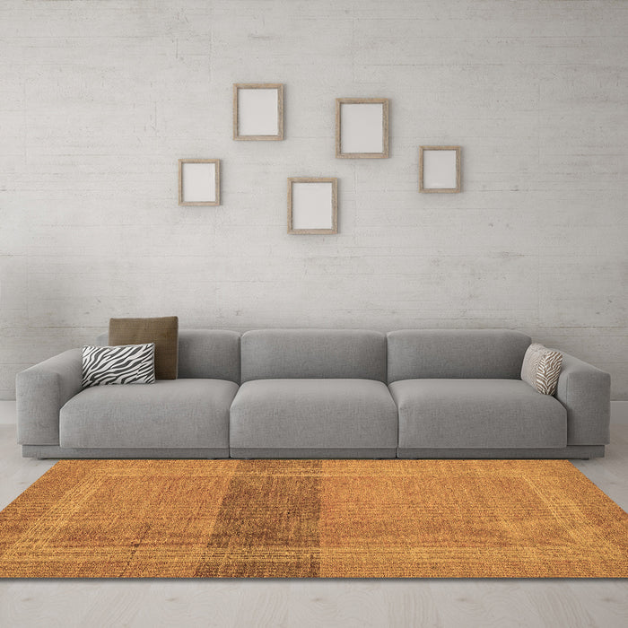 Machine Washable Abstract Brown Modern Rug in a Living Room,, wshabs5273brn