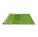 Sideview of Machine Washable Abstract Green Modern Area Rugs, wshabs5273grn