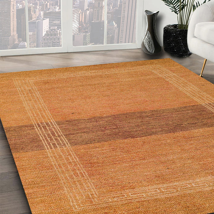 Abstract Orange Red Modern Rug in Family Room, abs5273