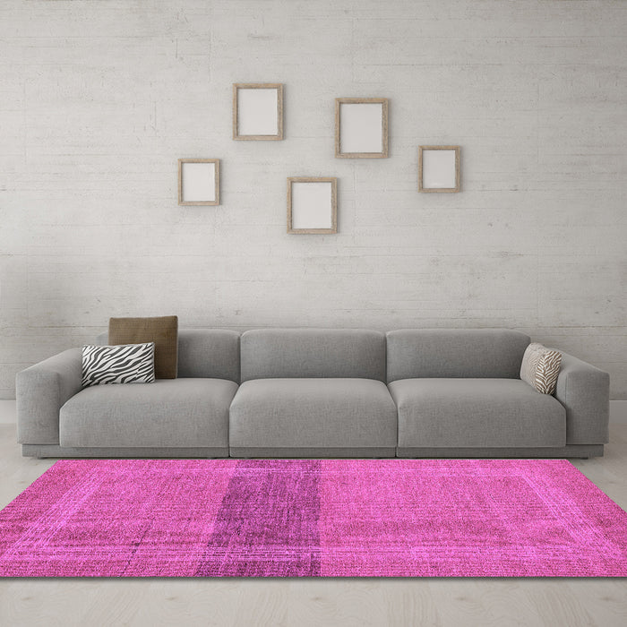 Machine Washable Abstract Purple Modern Area Rugs in a Living Room, wshabs5273pur