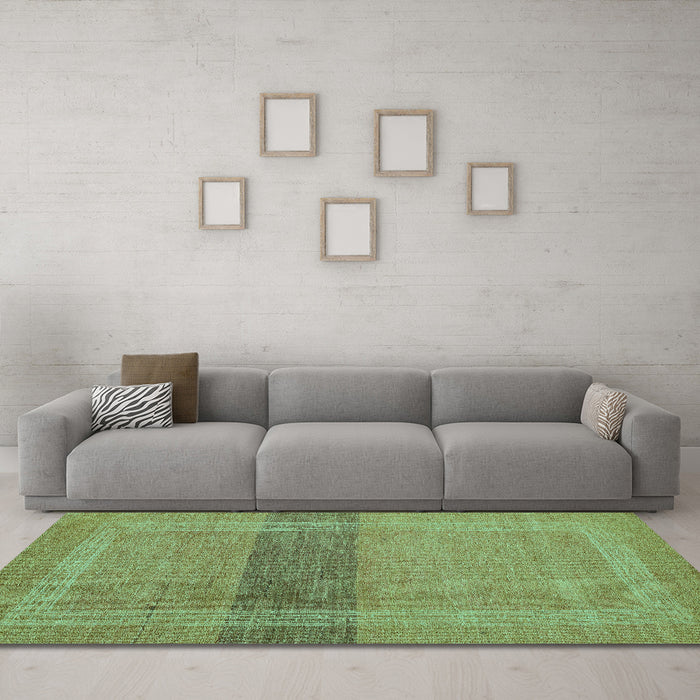 Machine Washable Abstract Turquoise Modern Area Rugs in a Living Room,, wshabs5273turq