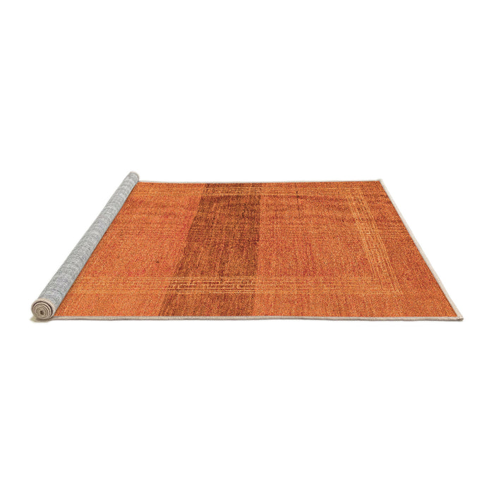 Sideview of Machine Washable Abstract Orange Modern Area Rugs, wshabs5273org