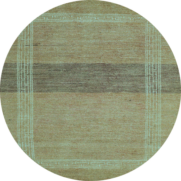 Round Abstract Light Blue Modern Rug, abs5273lblu