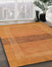 Machine Washable Abstract Orange Red Rug in a Family Room, wshabs5273
