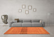 Machine Washable Abstract Orange Modern Area Rugs in a Living Room, wshabs5273org