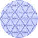 Round Solid Blue Modern Rug, abs5274blu