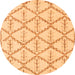 Round Solid Orange Modern Rug, abs5274org