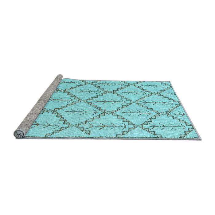 Sideview of Machine Washable Solid Light Blue Modern Rug, wshabs5274lblu