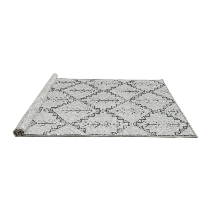 Sideview of Machine Washable Solid Gray Modern Rug, wshabs5274gry