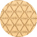 Round Solid Brown Modern Rug, abs5274brn