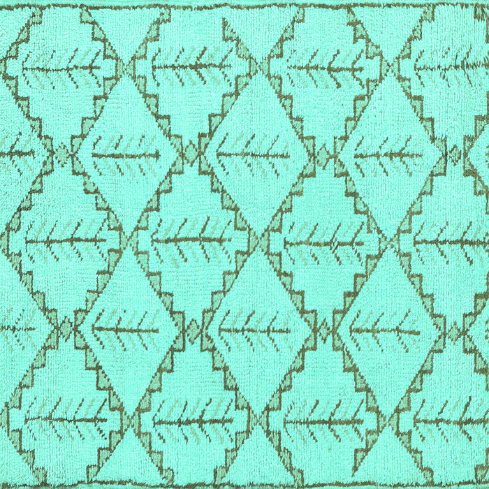 Square Solid Turquoise Modern Rug, abs5274turq