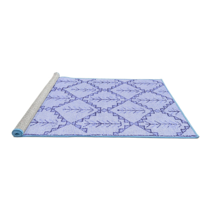 Sideview of Machine Washable Solid Blue Modern Rug, wshabs5274blu