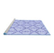 Sideview of Machine Washable Solid Blue Modern Rug, wshabs5274blu