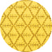 Round Solid Yellow Modern Rug, abs5274yw