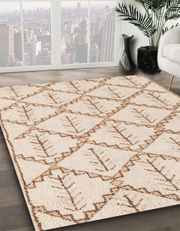 Machine Washable Abstract Brown Sugar Brown Rug in a Family Room, wshabs5274