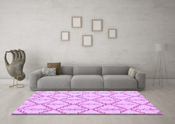 Machine Washable Solid Purple Modern Area Rugs in a Living Room, wshabs5274pur