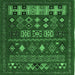 Square Southwestern Emerald Green Country Rug, abs5275emgrn