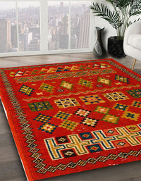 Abstract Light Brown Southwestern Rug, abs5275