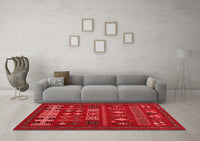 Machine Washable Southwestern Red Country Rug, wshabs5275red