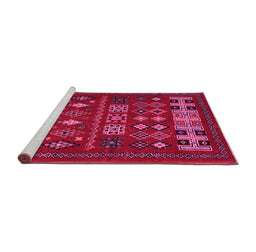 Sideview of Machine Washable Southwestern Pink Country Rug, wshabs5275pnk