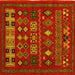 Square Southwestern Yellow Country Rug, abs5275yw