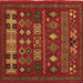 Square Southwestern Brown Country Rug, abs5275brn